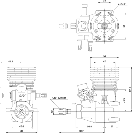 MAX-91SX H RING C SPEC / Three View Drawing